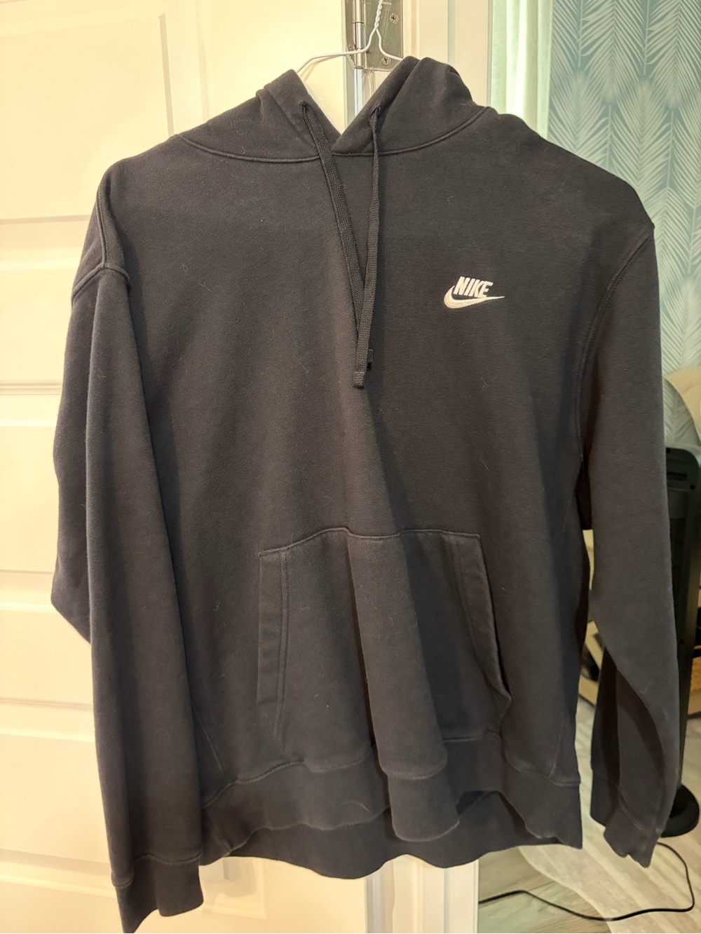 Nike Black Pullover Hoodie with White Swoosh